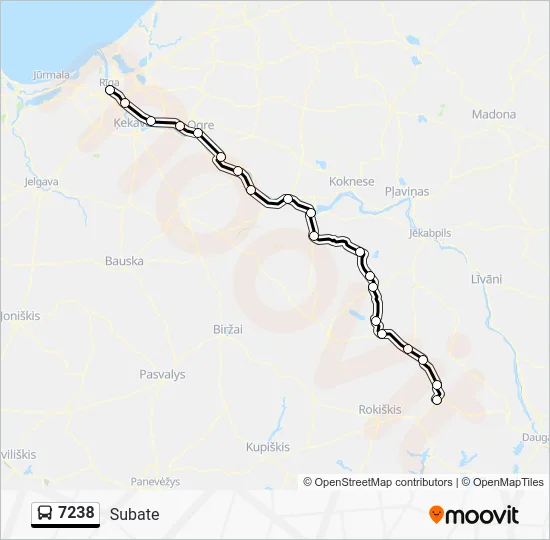 Автобус 7238: карта маршрута