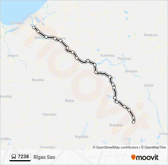 Автобус 7238: карта маршрута