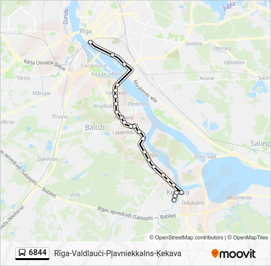 Автобус 6844: карта маршрута
