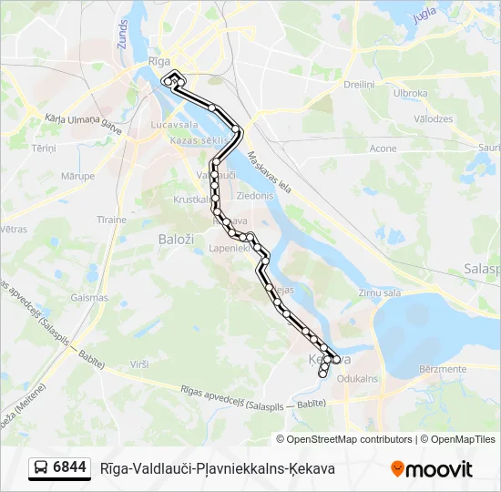 Автобус 6844: карта маршрута