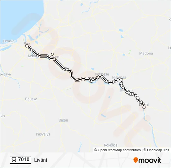 Автобус 7010: карта маршрута