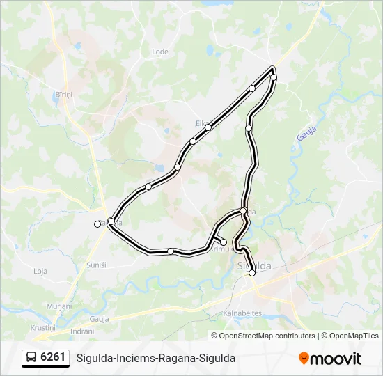 Автобус 6261: карта маршрута