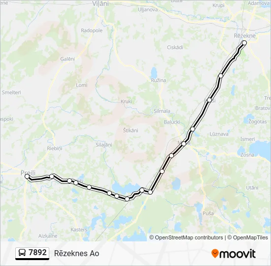 Автобус 7892: карта маршрута