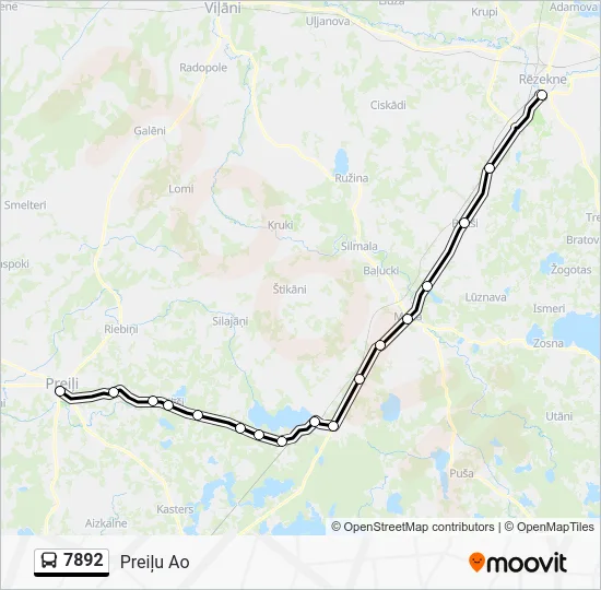 Автобус 7892: карта маршрута