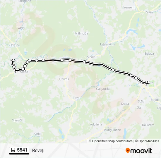 Автобус 5541: карта маршрута