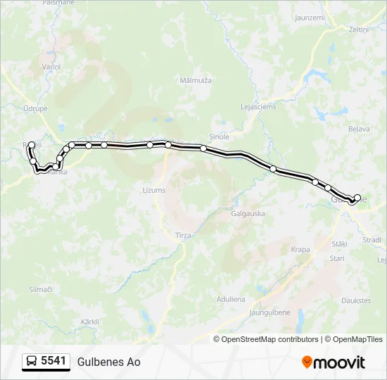 Автобус 5541: карта маршрута