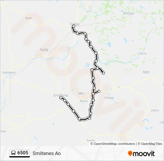 Автобус 6505: карта маршрута