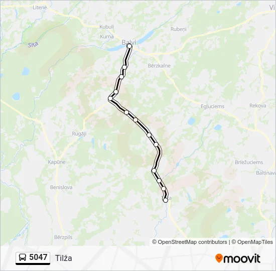 Автобус 5047: карта маршрута