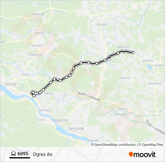 Автобус 6095: карта маршрута