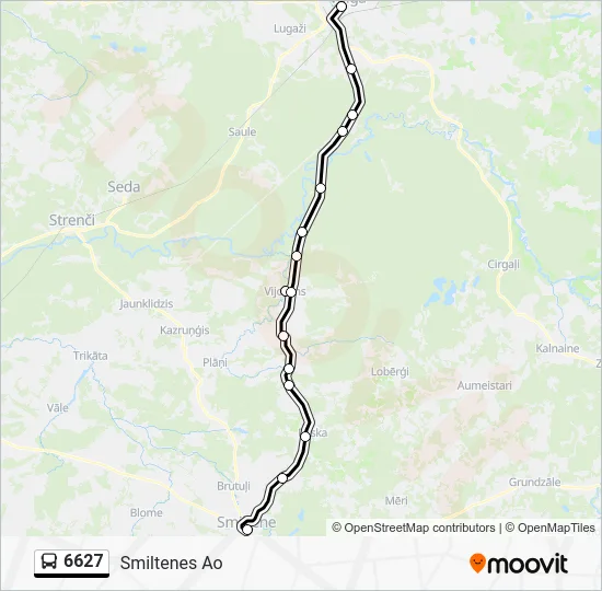 Автобус 6627: карта маршрута
