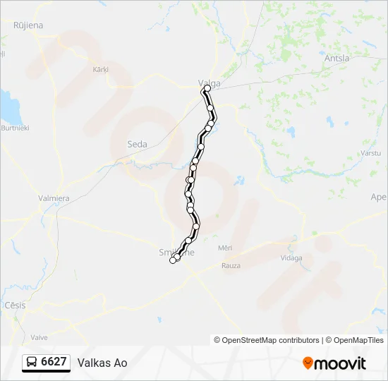 Автобус 6627: карта маршрута