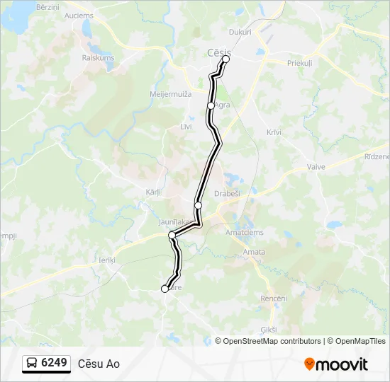 Автобус 6249: карта маршрута