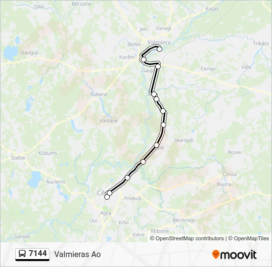 Автобус 7144: карта маршрута
