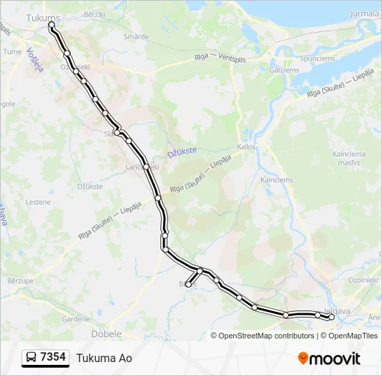 Автобус 7354: карта маршрута