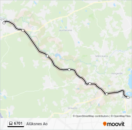 Автобус 6701: карта маршрута