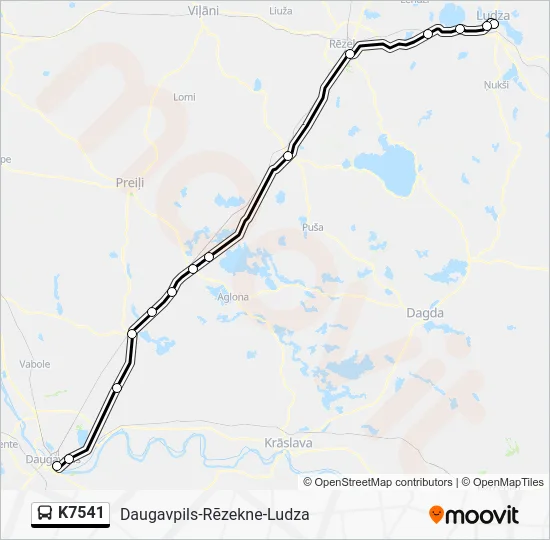 Автобус K7541: карта маршрута