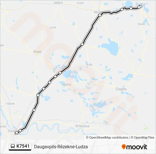 Автобус K7541: карта маршрута