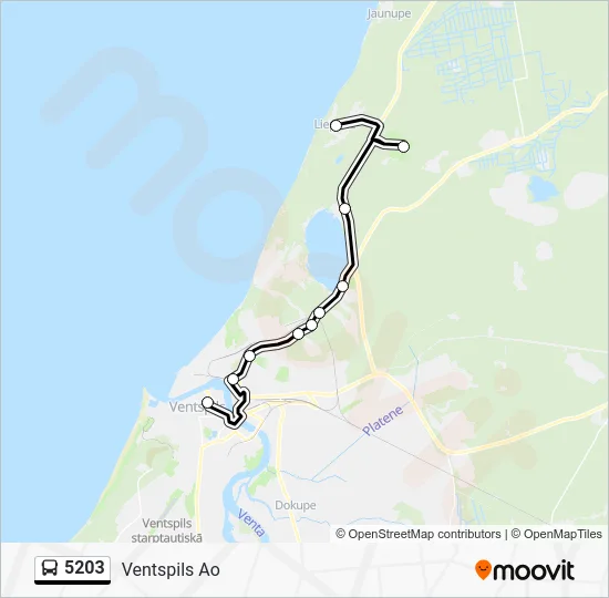 Автобус 5203: карта маршрута