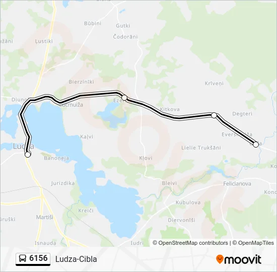 Автобус 6156: карта маршрута