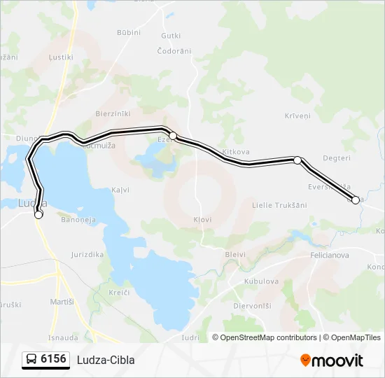 Автобус 6156: карта маршрута