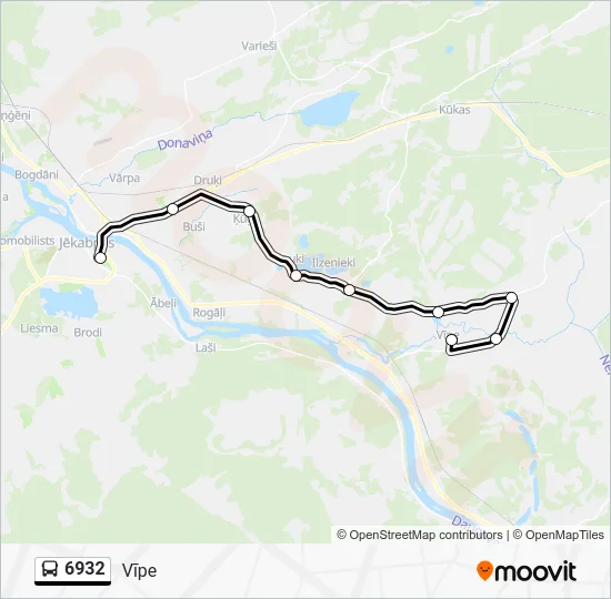 Автобус 6932: карта маршрута