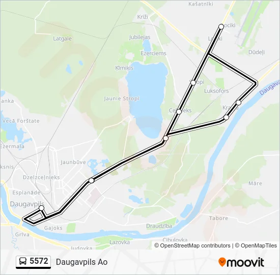 Автобус 5572: карта маршрута