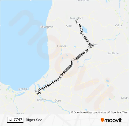 Автобус 7747: карта маршрута