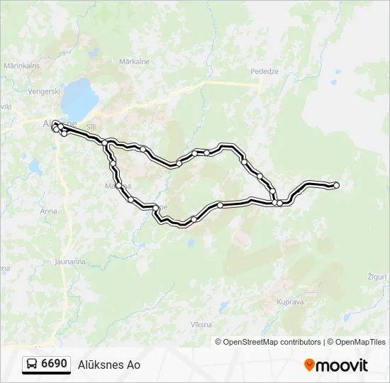 Автобус 6690: карта маршрута