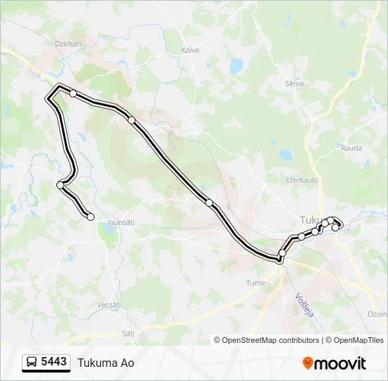 Автобус 5443: карта маршрута