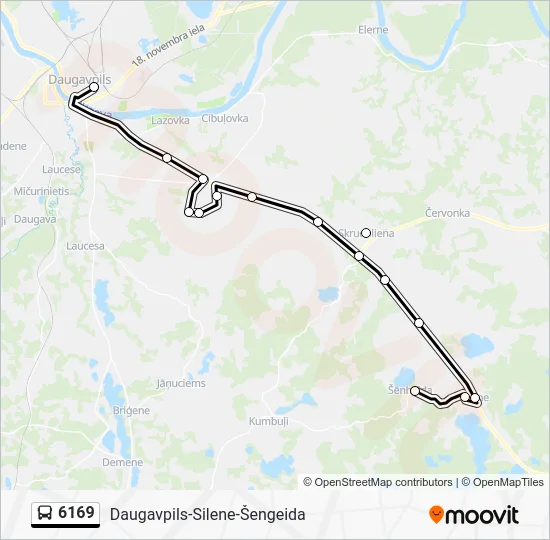 Автобус 6169: карта маршрута