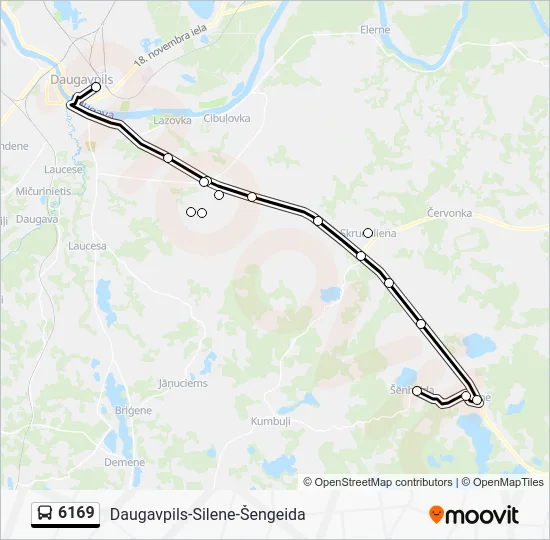 Автобус 6169: карта маршрута