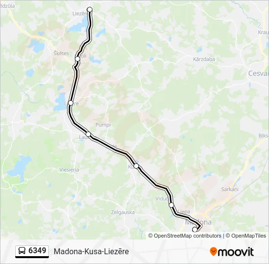 Автобус 6349: карта маршрута