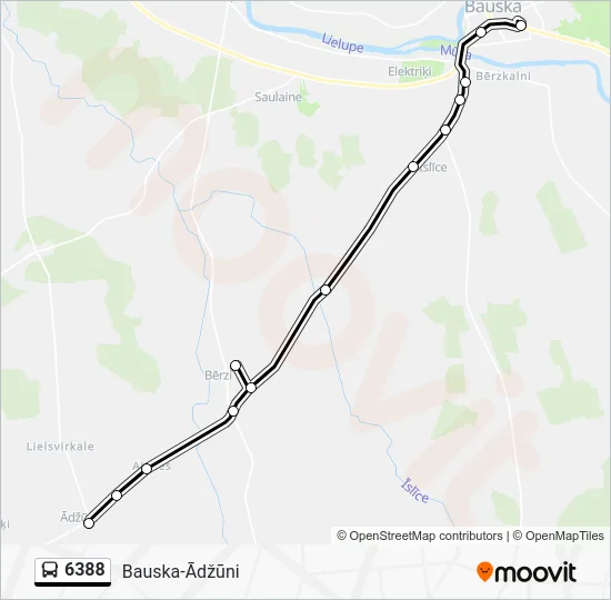 Автобус 6388: карта маршрута