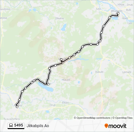 Автобус 5495: карта маршрута