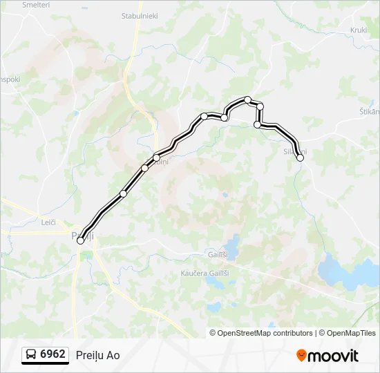 Автобус 6962: карта маршрута