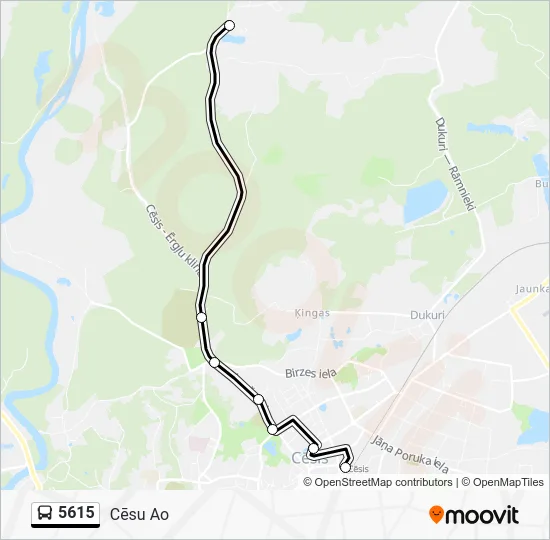 Автобус 5615: карта маршрута