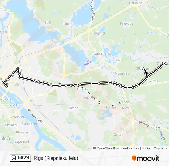 Автобус 6829: карта маршрута