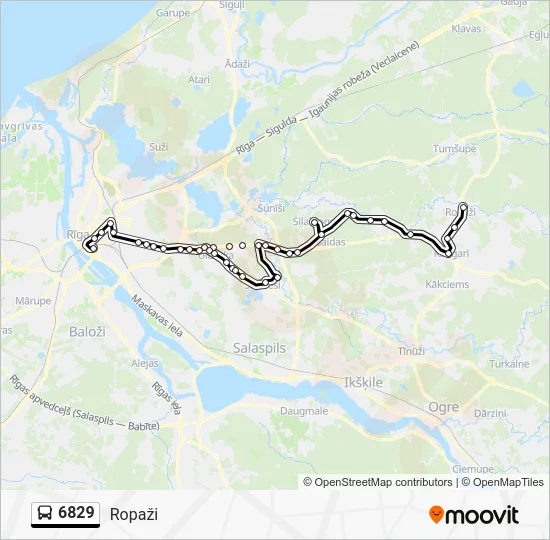 Автобус 6829: карта маршрута