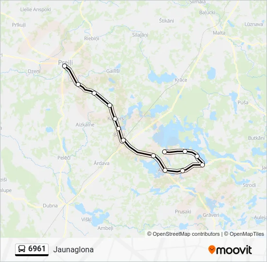 Автобус 6961: карта маршрута
