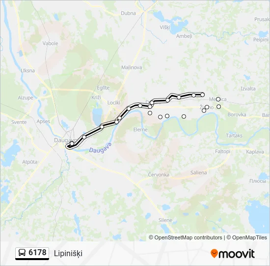Автобус 6178: карта маршрута