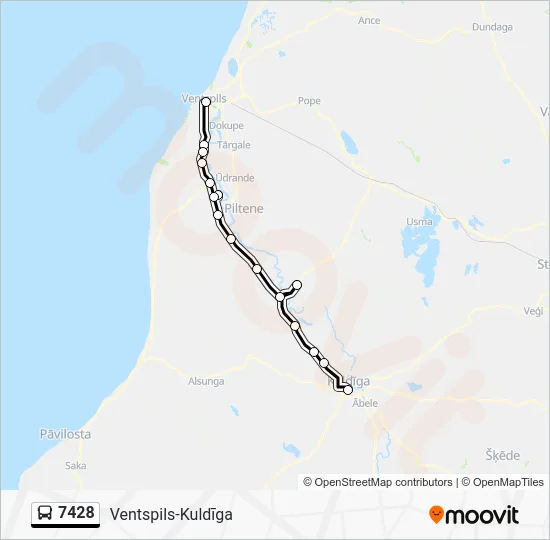 Автобус 7428: карта маршрута