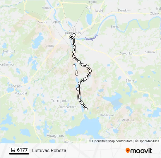 Автобус 6177: карта маршрута