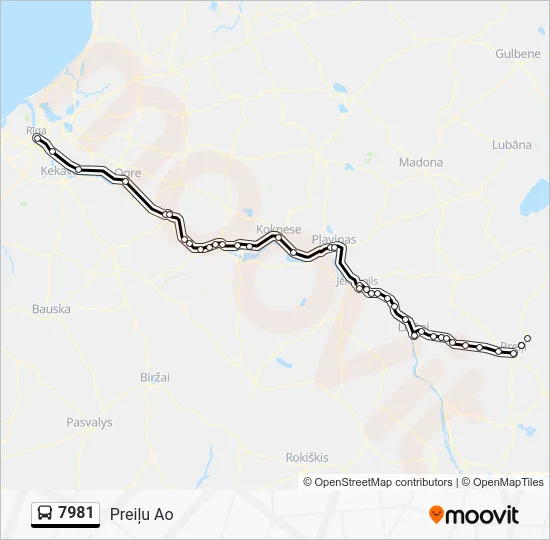 Автобус 7981: карта маршрута