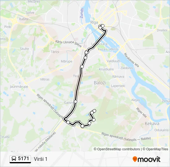 Автобус 5171: карта маршрута