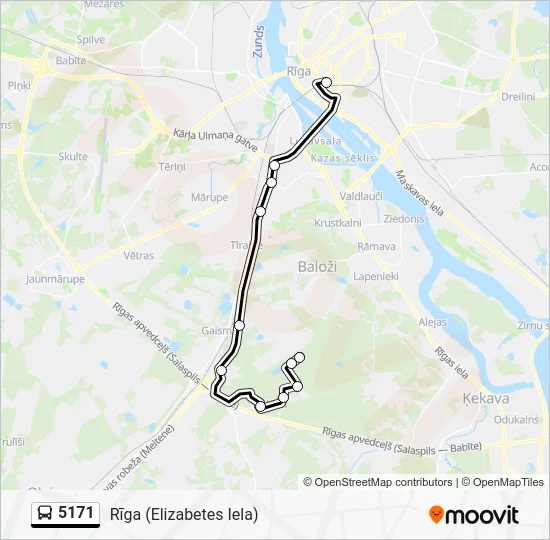 Автобус 5171: карта маршрута