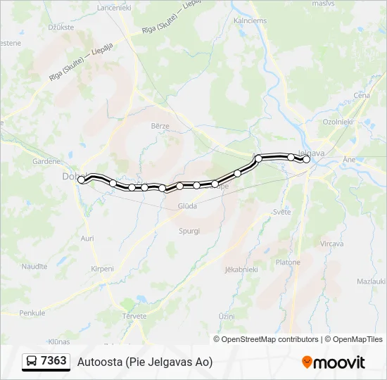 Автобус 7363: карта маршрута
