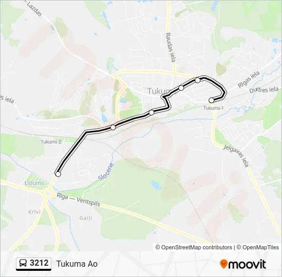 Автобус 3212: карта маршрута