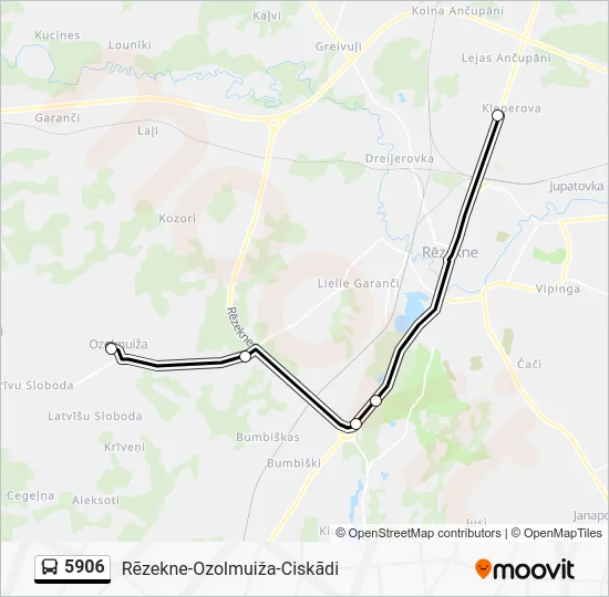 Автобус 5906: карта маршрута