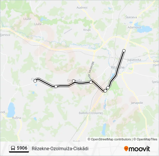 Автобус 5906: карта маршрута