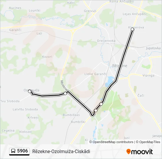 Автобус 5906: карта маршрута